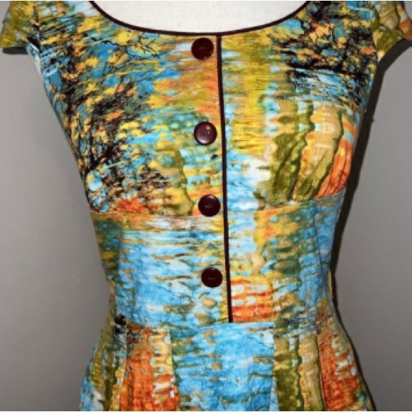 Retrolicious Darling Water Color Dress ModCloth - Picture 2 of 9